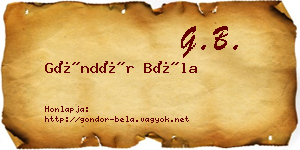 Göndör Béla névjegykártya