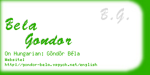 bela gondor business card